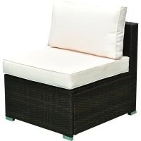 Outsunny 6 Piece Outdoor Patio Garden Conversation PE Rattan Wicker Sofa Sectional Furniture Set(m-11)