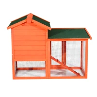 Pawhut 48" Wooden Rabbit Hutch w/ Ladder and Outdoor Run(m-6)