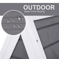 PawHut 21" Solid Wood Cat Condo - Natural Water Proof Outdoor Pet Shelter Small House - Grey(m-5)