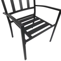 Outsunny Metal 3 Piece Outdoor Patio Round Bistro Table Dining Set - Black(m-8)