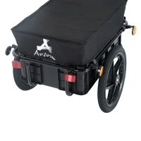 Aosom Bicycle Bike Cargo Trailer Steel Carrier Storage Cart Wheel Runner For Shopping - Black(m-9)