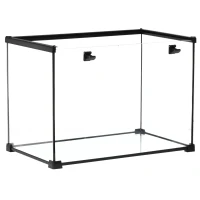 PawHut 14 Gallon Reptile Glass Terrarium Tank, Breeding Box Full View with Visually Appealing Sliding Screen Top for Lizards, Frogs, Snakes, Spiders, 20" x 12" x 14"(m-11)