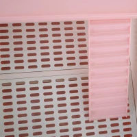 PawHut 32" Indoor Rabbit Enclosure Small Animal House Habitat with Wheels - Pink(m-12)