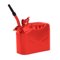 HomCom 2.5 Gallon 10 Liter Steel Jerry Can w/ Nozzle - Red(m-1)