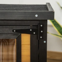 PawHut 2-Tier Cat House, Outdoor Feral Cat Shelter, with Weather Resistant Roof, Escape Door, PVC Curtain, Glass Window, Yellow(m-8)