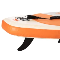 Outsunny Inflatable Paddle Board, Stand Up Paddle Board Adjustable Aluminum Paddle Non-Slip Deck with ISUP Accessories & Carry Bag, 10'5'' x 30" x 6", Orange and Grey(m-7)