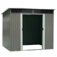 Outsunny 4' x 8' Steel Outdoor Garden Storage Shed Yard Tool House(m-5)