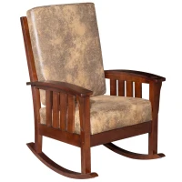 HOMCOM Faux Suede Rubberwood Indoor Porch Rocking Chair(m-6)