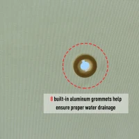 Outsunny 13" x 10" Outdoor Patio Gazebo 2-Tier Roof Pavilion Canopy Tent Steel with Curtains - Cream(m-6)