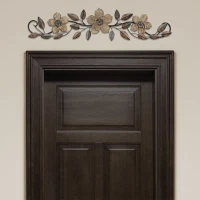 Stratton 38" Floral Patterned Wood Over the Door Wall Decor(m-2)