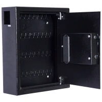 HOMCOM 40 Key Steel Wall Mount Safe Box Lockable Office Key Organizer Storage Cabinet with Key Tags - Black(m-13)