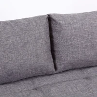 HomCom Single Person Convertible Bed Chaise Lounge Couch Adjustable Padded Lightweight - Gray(m-9)