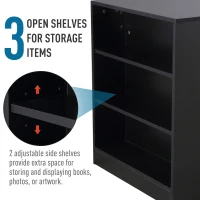 HomCom 40" Space Saving Modern Home Office Computer Desk Bookshelf Combo - Black(m-7)