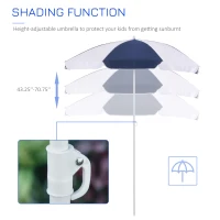 Outsunny Kids Adirondack Chairs Set w/ Table Removable Umbrella Outdoor Yard Garden Patio for 3-6 Years(m-5)