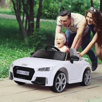 Aosom 6V Audi TT RS Kids Oudtoor Electric Sports Car Vehicle Ride On Toy One Seat with Remote Control - White(m-2)