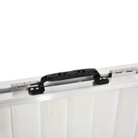 HomCom 2' Small Portable Bi-Fold Lightweight Aluminum Stair Doorway Entry Disability Ramp - Silver(m-10)