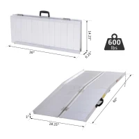 HOMCOM 5FT Aluminum Foldable Wheelchair Ramp Scooter Mobility w/ Carry Handle(m-3)