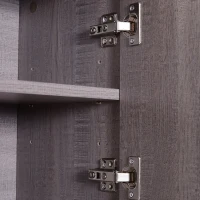 HomCom 70” Modern Free Standing Kitchen Pantry Storage Cabinet - Dark Grey Wood Grain(m-7)