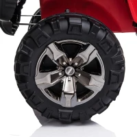 Aosom 12V Ride On Car 2- Seat SUV Truck w/ Remote Control & 3 Speeds & LED Light Bar and Audio Input - Red(m-20)