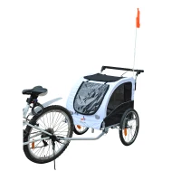Aosom Elite Pet Dog Bike Bicycle Trailer Stroller Jogger w/ Suspension - White(m-4)