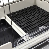 PawHut 32" Indoor Rabbit Cage Small Animal House Habitat with Wheels(m-12)