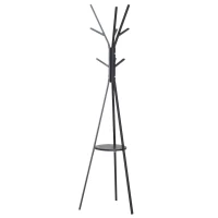 HOMCOM 71" Metal Freestanding Modern Tree Branch Coat Rack - Black(m-6)