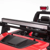 Aosom 12V Ride On Car 2- Seat SUV Truck w/ Remote Control & 3 Speeds & LED Light Bar and Audio Input - Red(m-12)