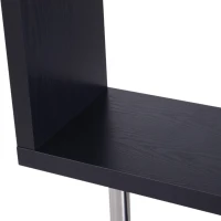 HomCom Rotating Home Office Corner Desk and Storage Shelf Combo - Black Wood Grain(m-12)