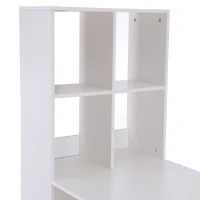 Vinsetto 57" Modern Space Saving Home Office Work Table Computer Desk and Bookcase Combo - White(m-9)