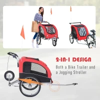Aosom Elite Pet Dog Bike Bicycle Trailer Stroller Jogger w/ Suspension - Red and Black(m-4)