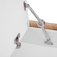HomCom 33" Wood Modern Flip Top Writing Desk with Storage - White and Oak(m-10)