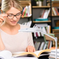 HomCom 3 Diopter 9W LED Illuminated Adjustable Magnifying Clamp On Desk Lamp - White(m-1)