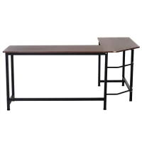 Vinsetto Wood Metal Modern L-Shape Corner Computer Desk - Walnut(m-6)