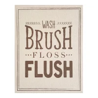 Stratton Wash Brush Floss Flush Bathroom Wall Art(m-1)