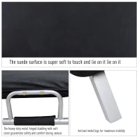 HomCom Full Size Folding 5 Position Steel Convertible Sleeper Bed Chair- Black(m-7)