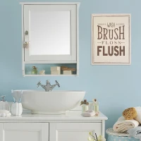 Stratton Wash Brush Floss Flush Bathroom Wall Art(m-2)