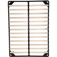 HomCom Queen Size Torsion Arched Wood Slat Steel Platform Bed Mattress Frame - Black(m-2)