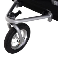 Aosom Elite Double Baby Bike Trailer Stroller Child Bicycle Jogger Swivel Wheel - Black and White(m-15)