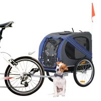 Aosom Outdoor Folding Pet Dog Bicycle Trailer and Stroller Jogger Cart - Blue and Grey(m-1)