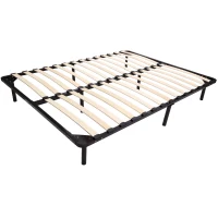 HomCom Queen Size Torsion Arched Wood Slat Steel Platform Bed Mattress Frame - Black(m-1)