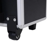 HOMCOM 23" Lockable Professional Rolling Cosmetic Makeup Train Case, Black(m-14)