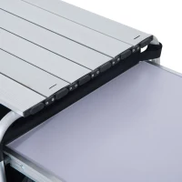 Outsunny 6' Aluminum Portable Fold-Up Camping Kitchen with Windscreen and 3 Enclosed Cupboards(m-11)