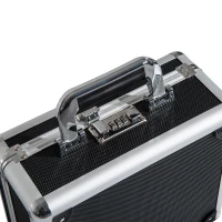 HomCom 11" Portable Aluminum Gun Case with Padded Interior and Combination Lock - Black(m-6)