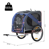 Aosom Outdoor Folding Pet Dog Bicycle Trailer and Stroller Jogger Cart - Blue and Grey(m-3)