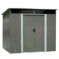 Outsunny 4' x 8' Steel Outdoor Garden Storage Shed Yard Tool House(m-2)
