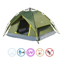 Outsunny Lightweight Pop-Up 3-Season Camping Hiking 2 Person Tent And Rainfly Shelter - Green(m-3)
