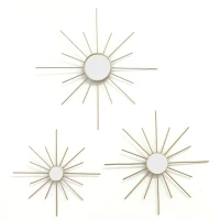 Stratton Set of 3 Gold Mirror Burst Wall Decor(m-1)