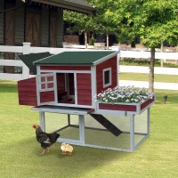 PawHut 67” Wooden Backyard Chicken Coop Kit With Garden Box, Run Area And Nesting Box(m-3)