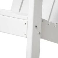 Outsunny Adirondack Chair, HDPE Fire Pit Chair, Weather Resistant Outdoor Chair for Patio, Garden, Backyard, Lawn, White(m-8)