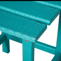 Outsunny Adirondack Side Table, Square Patio End Table, Weather Resistant 15" Outdoor HDPE Table for Porch, Pool, Balcony, Green(m-9)
